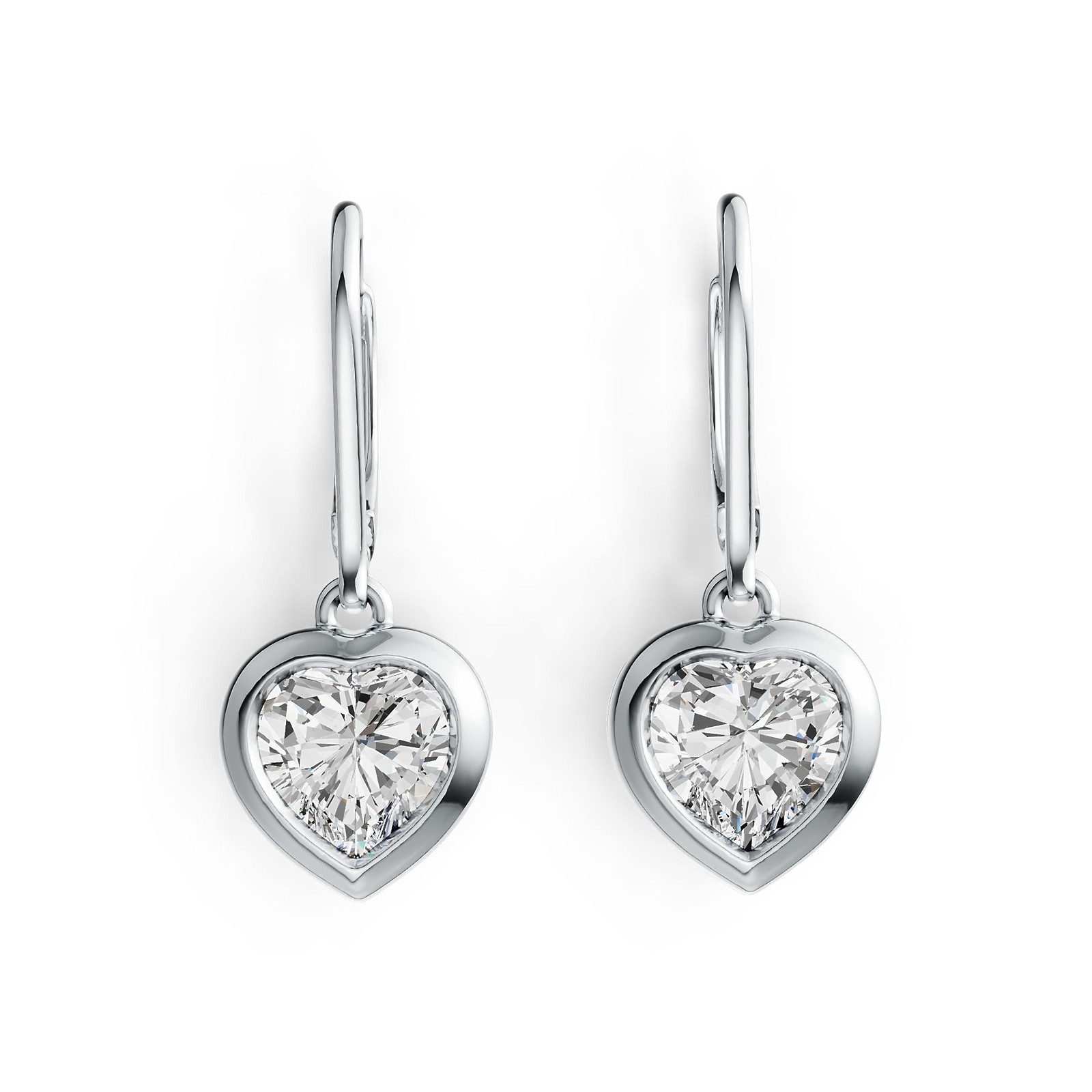 Sterling Silver Semi Mount Earrings Setting Heart HT 7X7mm Bezel