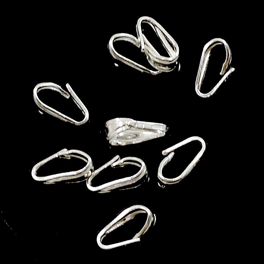 REAL.925 Stamped Sterling Silver Snap Bail Pendant 10Pcs/pkg Free Shipping