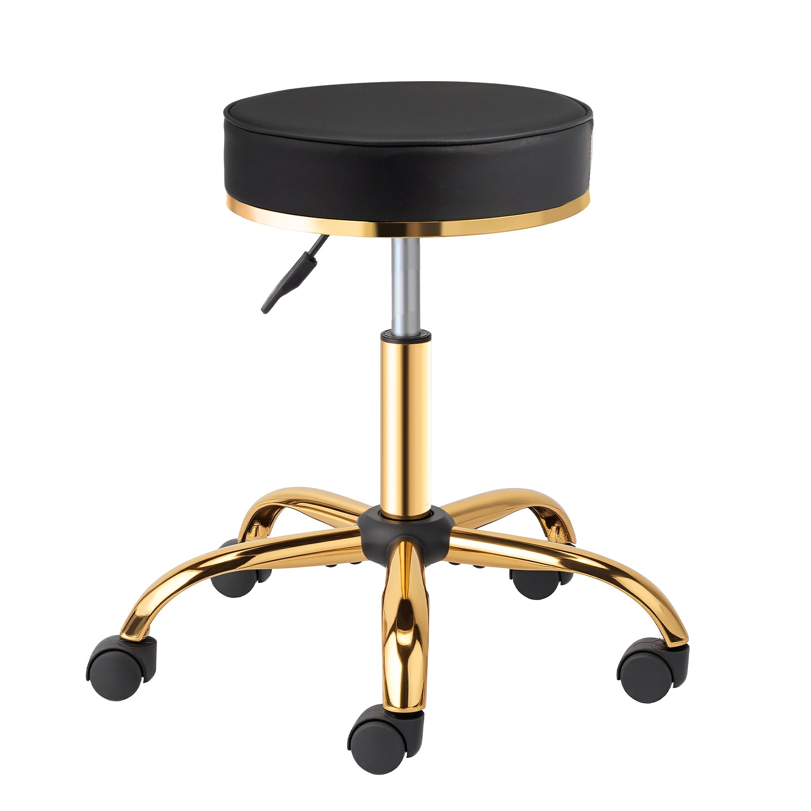 Massage Stool with 5Wheels, PU Leather Adjustable Beauty Stool for Hair Stylist