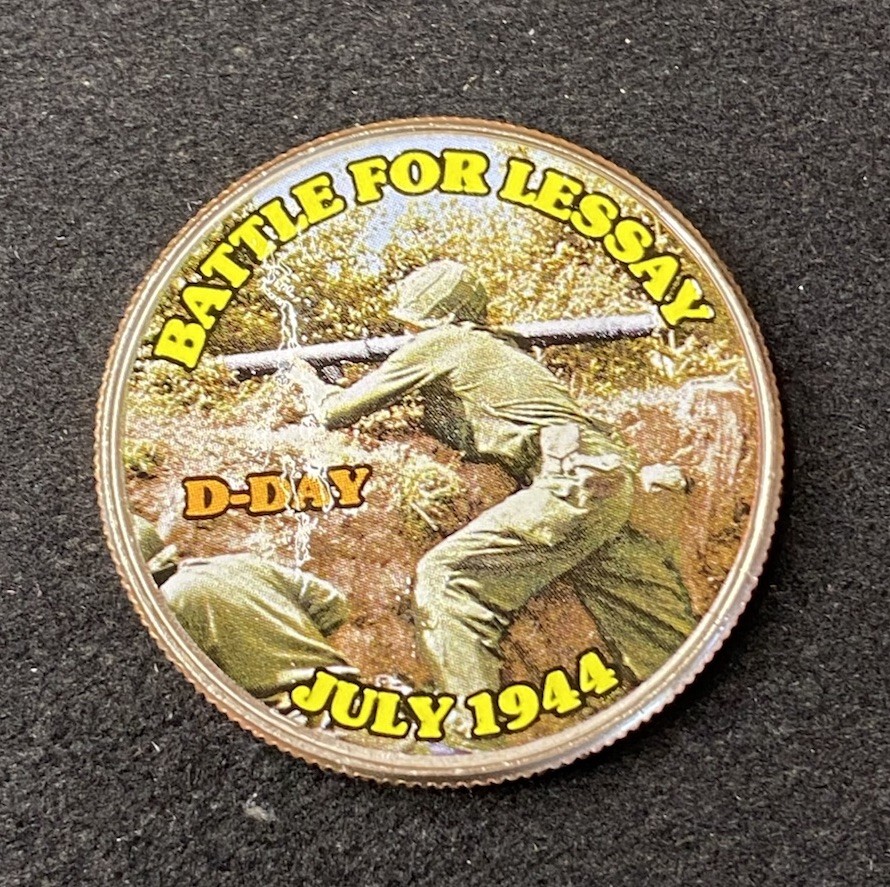 Colorized Kennedy Half Dollar D-Day Battle For Lessay Free Shipping