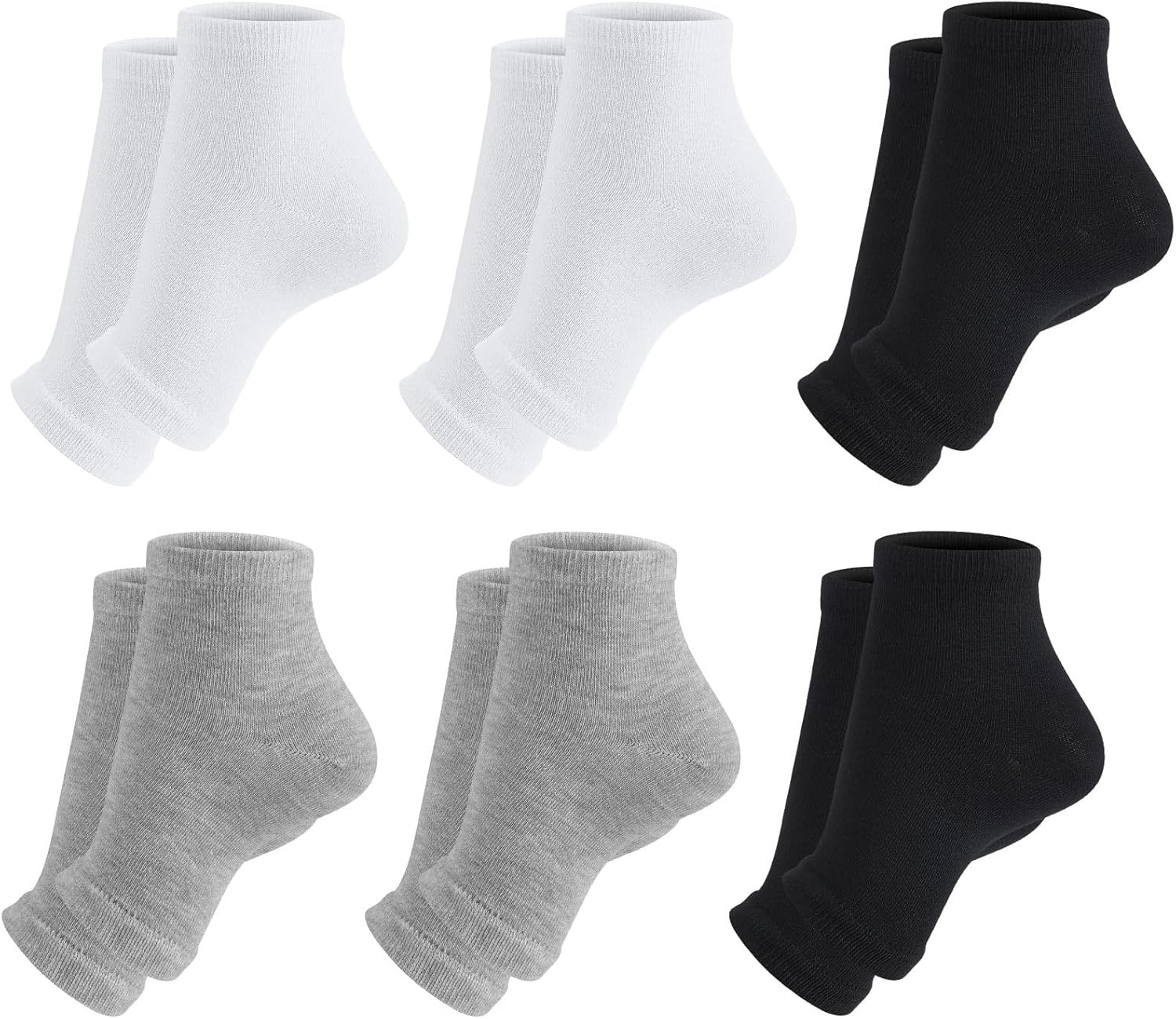 6 Pairs Men Toeless Socks Cotton Open Toe Flip Flop Pedicure Anklets Socks for M