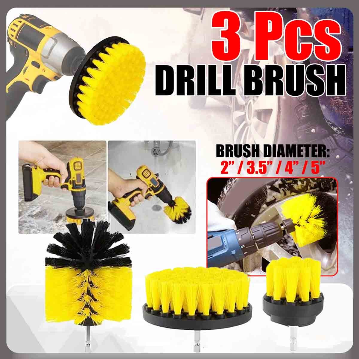 3 Pack Drill Power Scrubber Cleaning Brush, All Purpose Drill Scrub Brushes Kit