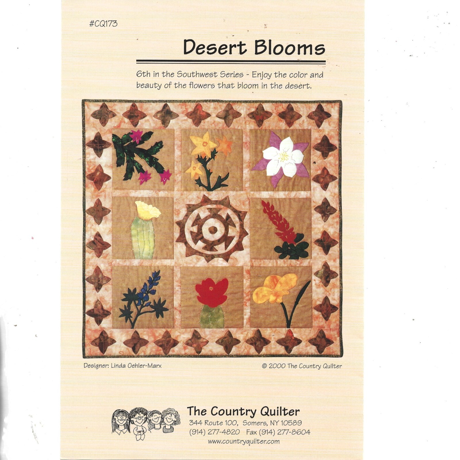 The Country Quilter, Desert Blooms #CQ173, 6th in Southwest Series, 2000