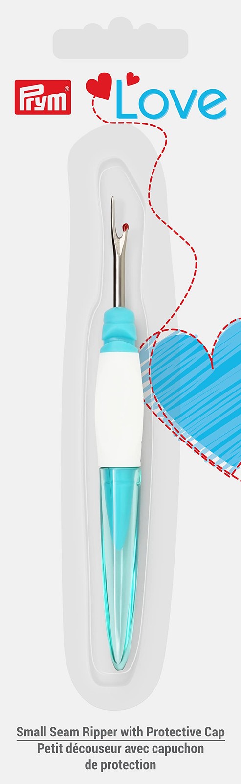 Love, Blue Small Seam Ripper with Protective Cap, Turquoise, 60125