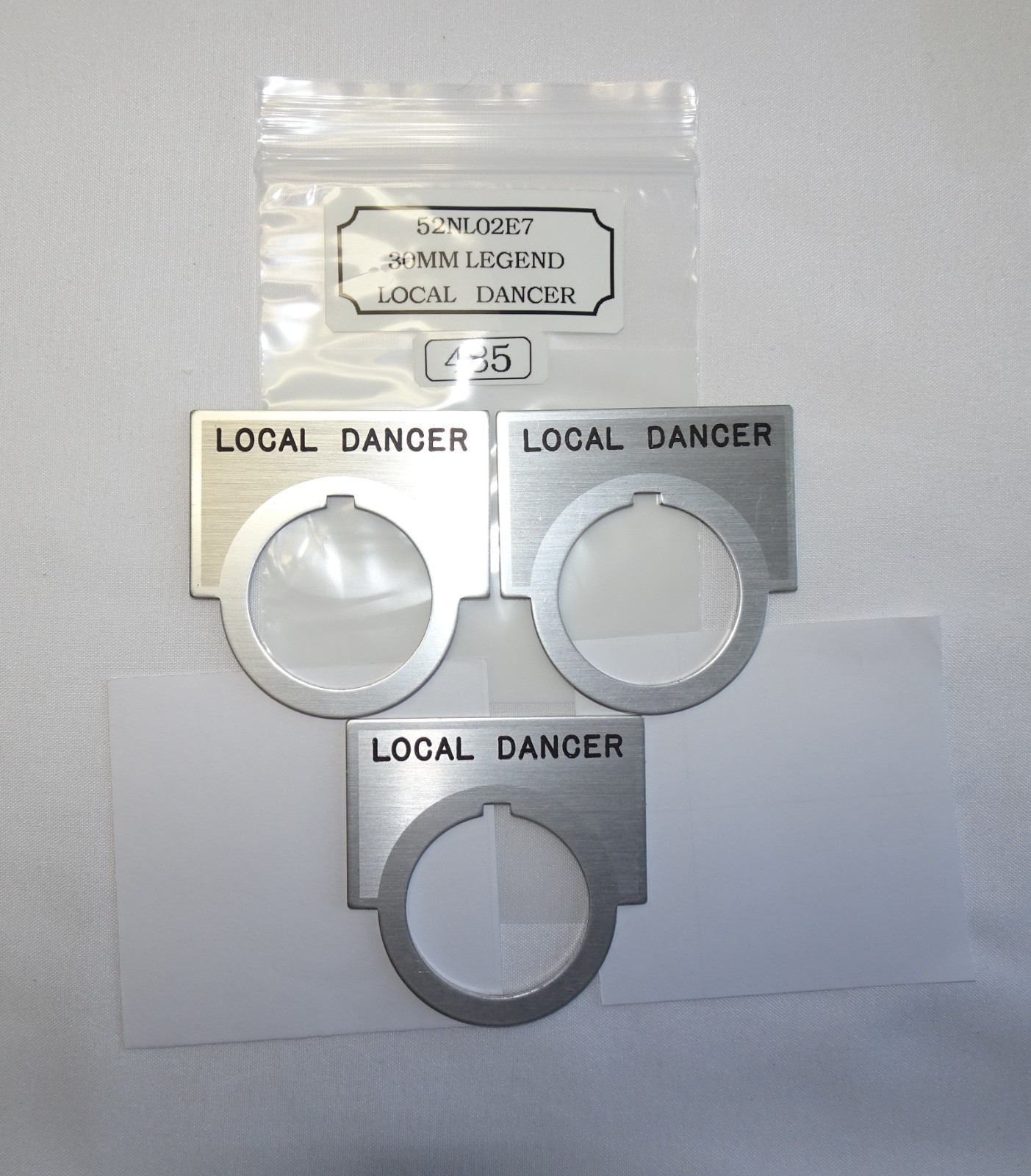 *NEW* (LOT OF 3) SIEMENS 52NL02E7 "LOCAL DANCER" 30mm LEGEND PLATES (485)