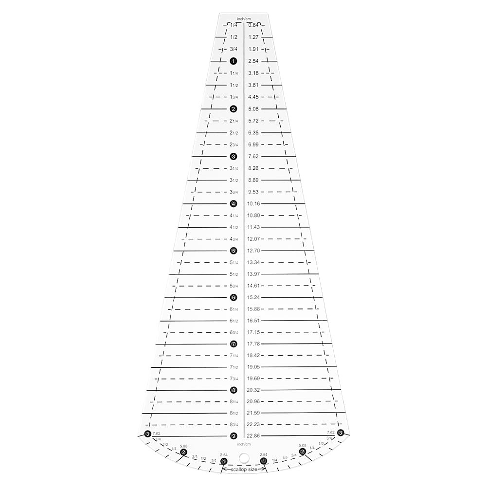 BENECREAT Acrylic Quilting Template Ruler, Dresden Plate clear