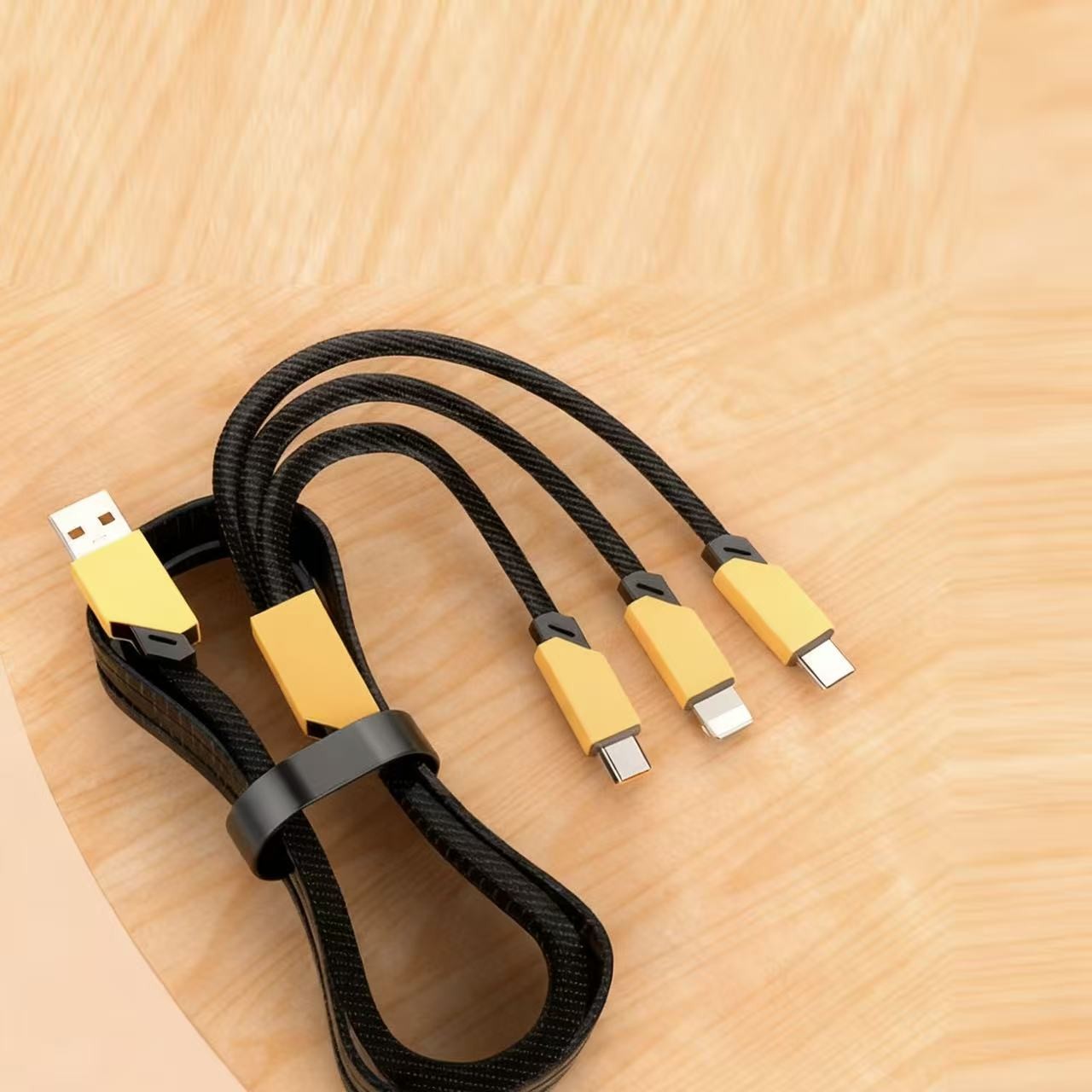 3-in-1 USB Industrial-Grade Charging Cable Type-C/Micro USB Durable & Reliable