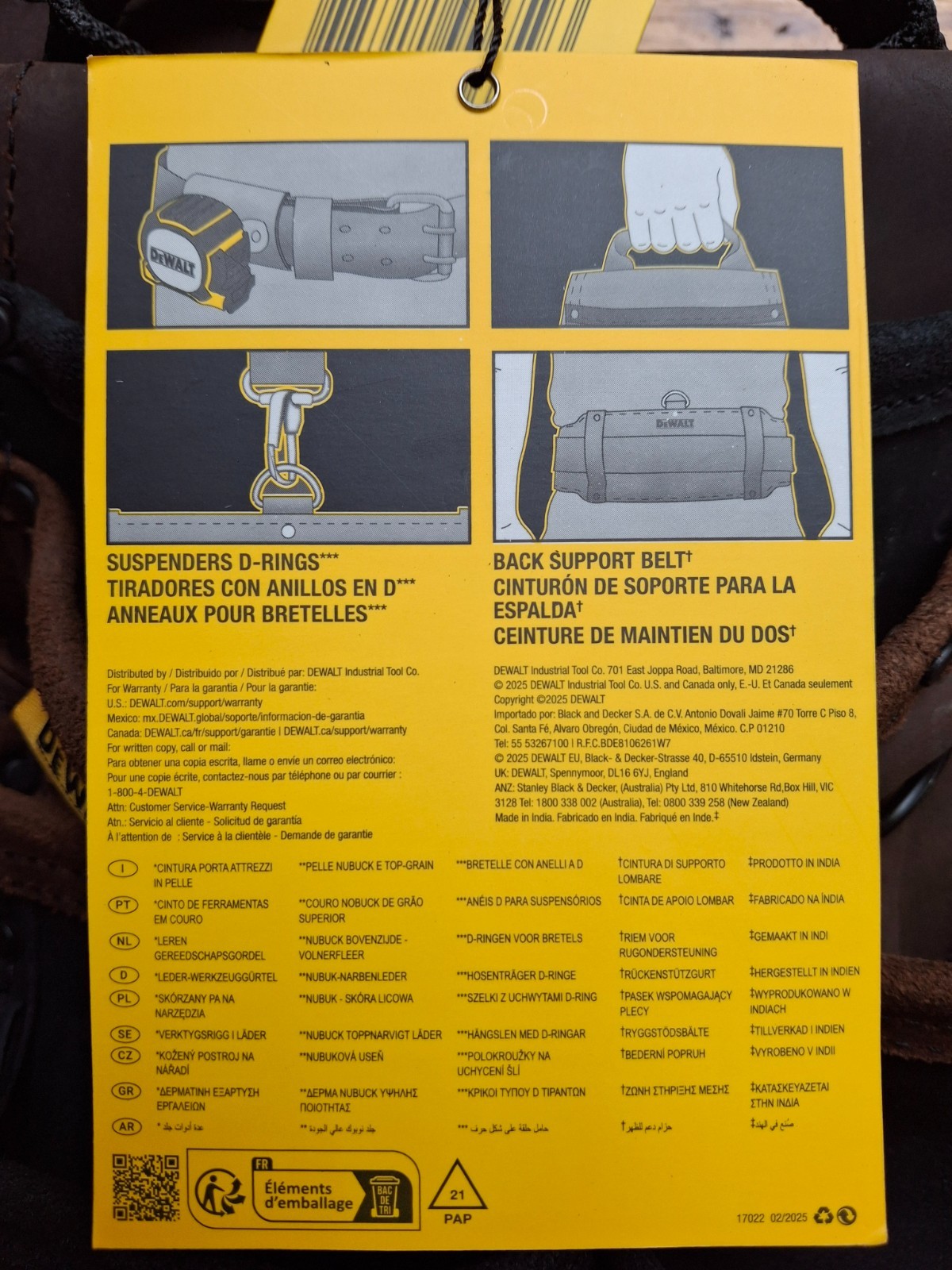 DeWalt DWST550113 Leather Tool Rig - Tool Apron - New