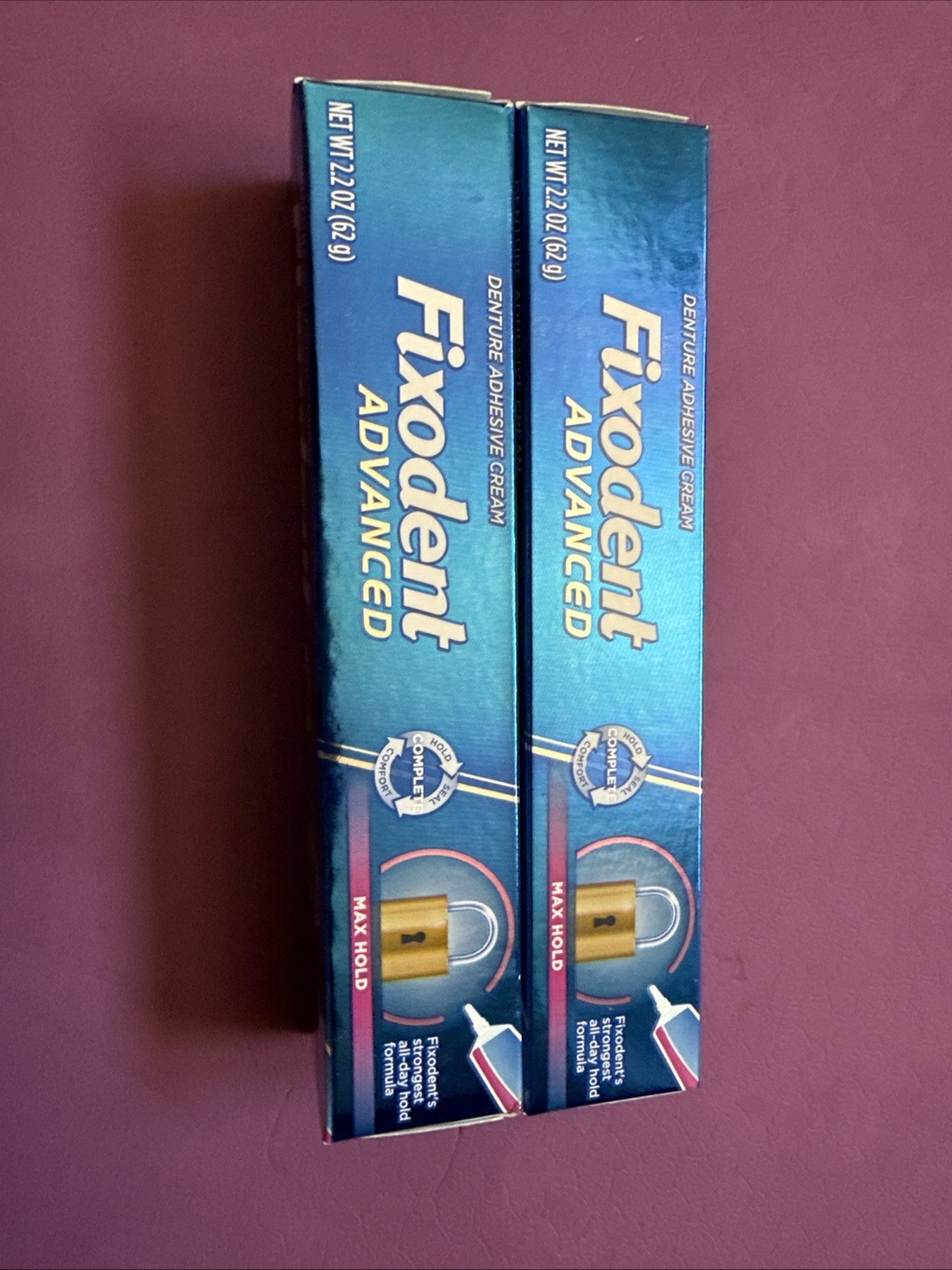 Fixodent Advanced Max Hold Denture Adhesive, 2.2 oz - 2 Pack