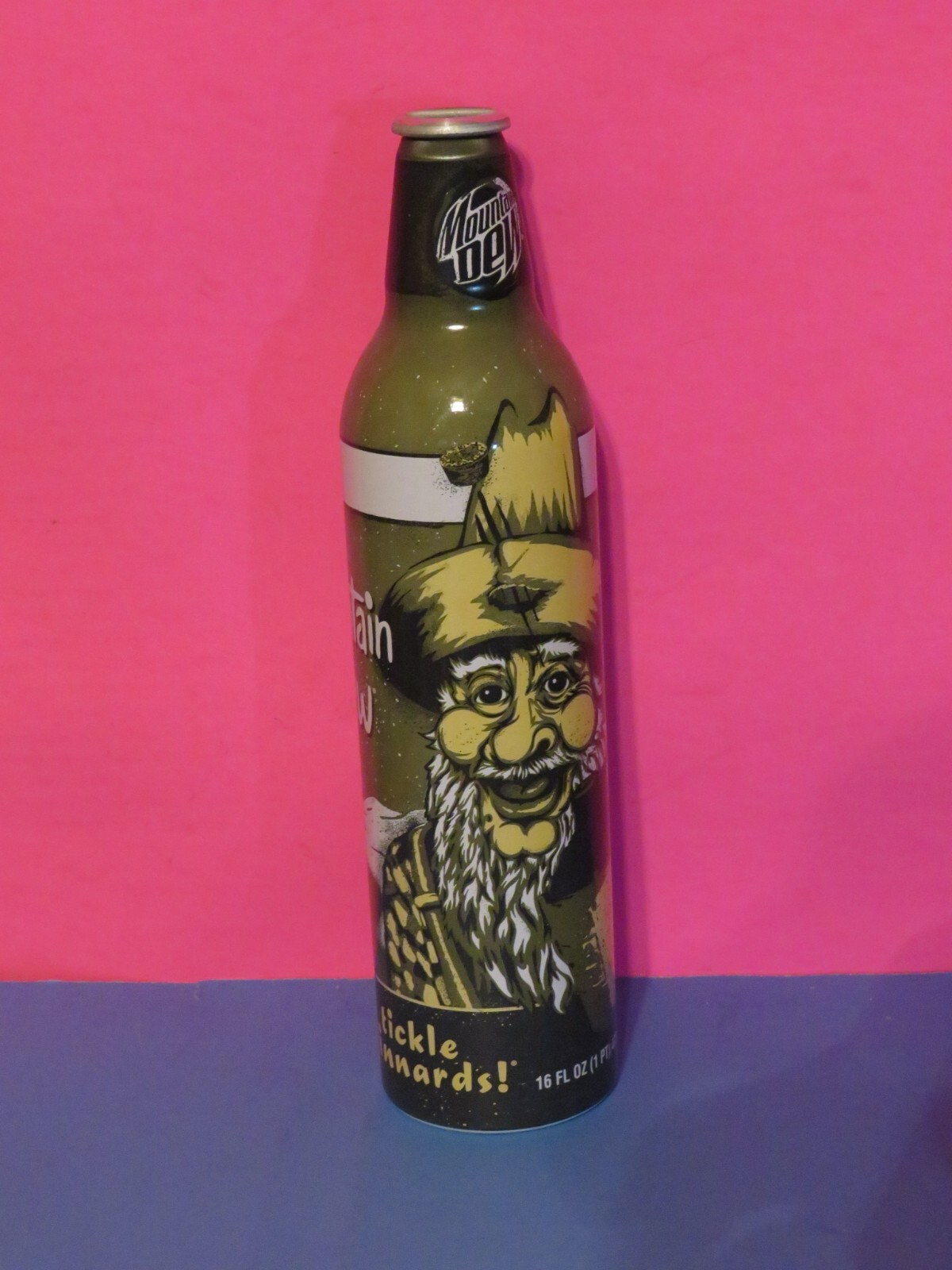 2008 Mt. Dew GREEN LABEL ( MOONSHINE ) Aluminum 16 oz. Bottle, Empty,