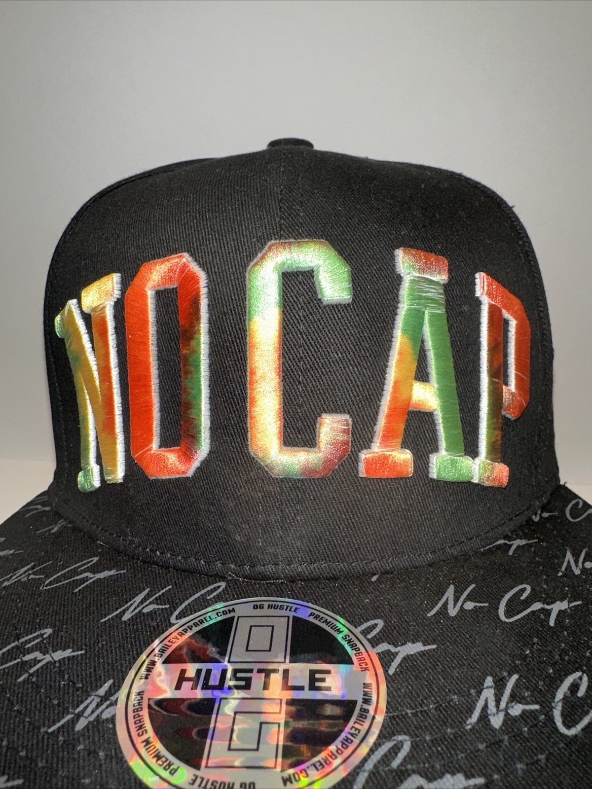 NO CAP multicolor embroidered Black Hat Cap Pristine Appears to never been worn.