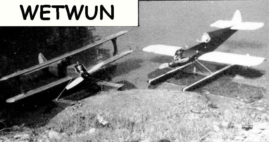Model Airplane Plans (UC): WETWUN 26" Biplane or Monoplane Amphibian for 1.5cc