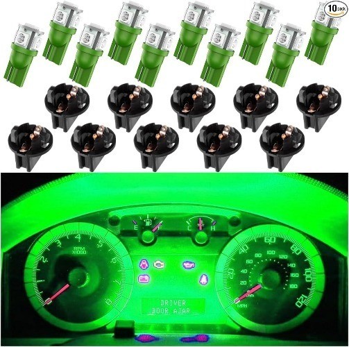 10PCS T10 194 168 LED Light Bulbs, Dash Lights Super Bright with  Color: Green