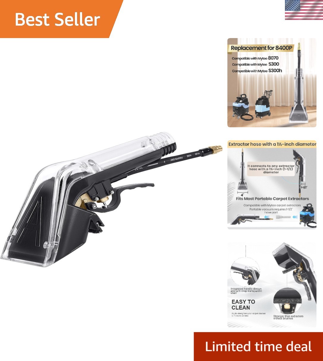 Upholstery Tool Carpet Car Mattress Cleaner for Extractor 1 1 2 Inches