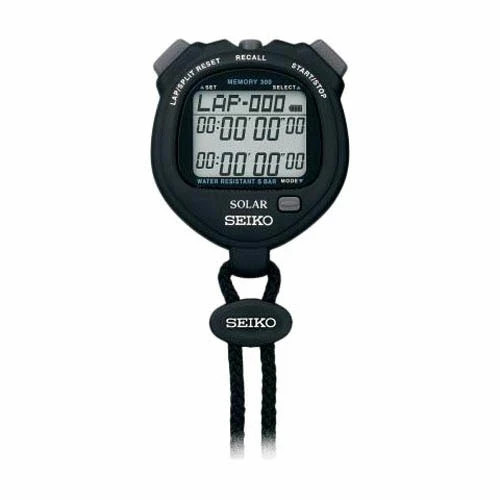 SEIKO STANDARD SOLAR Stop Watch Black SVAJ001 Free Ship w/Tracking# New Japan