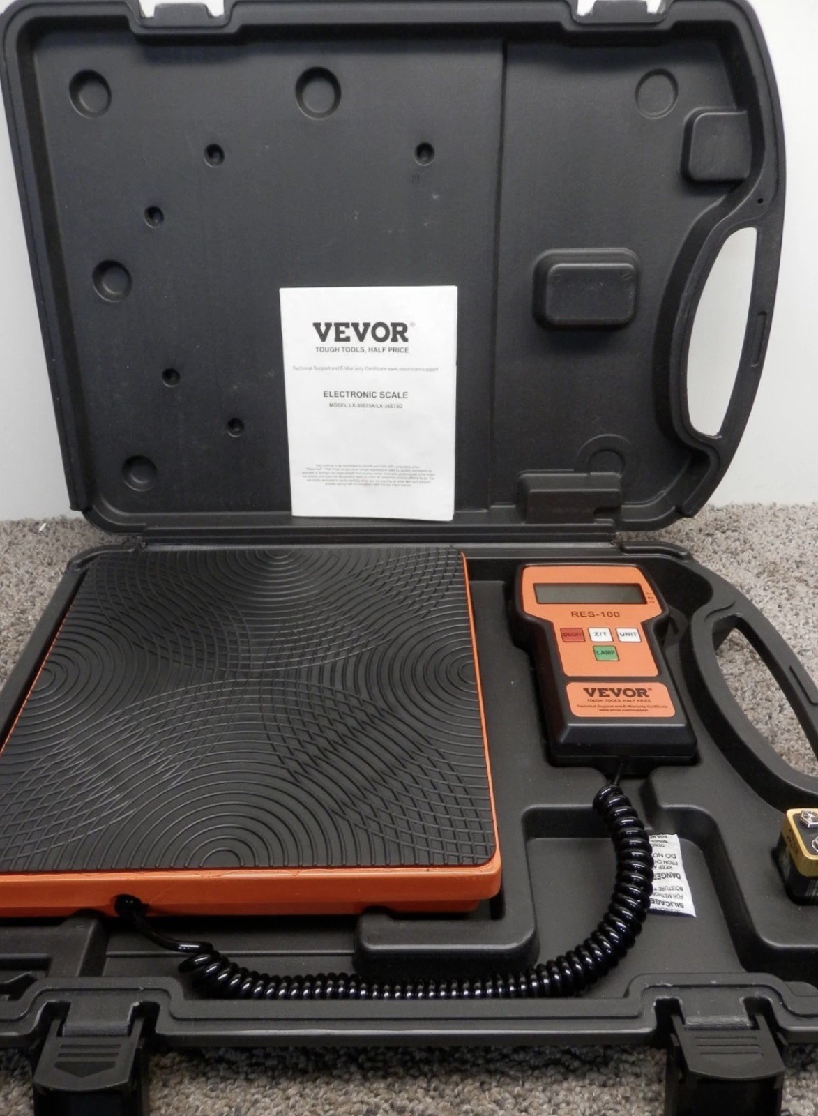 VEVOR ELECTRONIC SCALE LX-36575A/ DC 9V     MAX 110 LBS