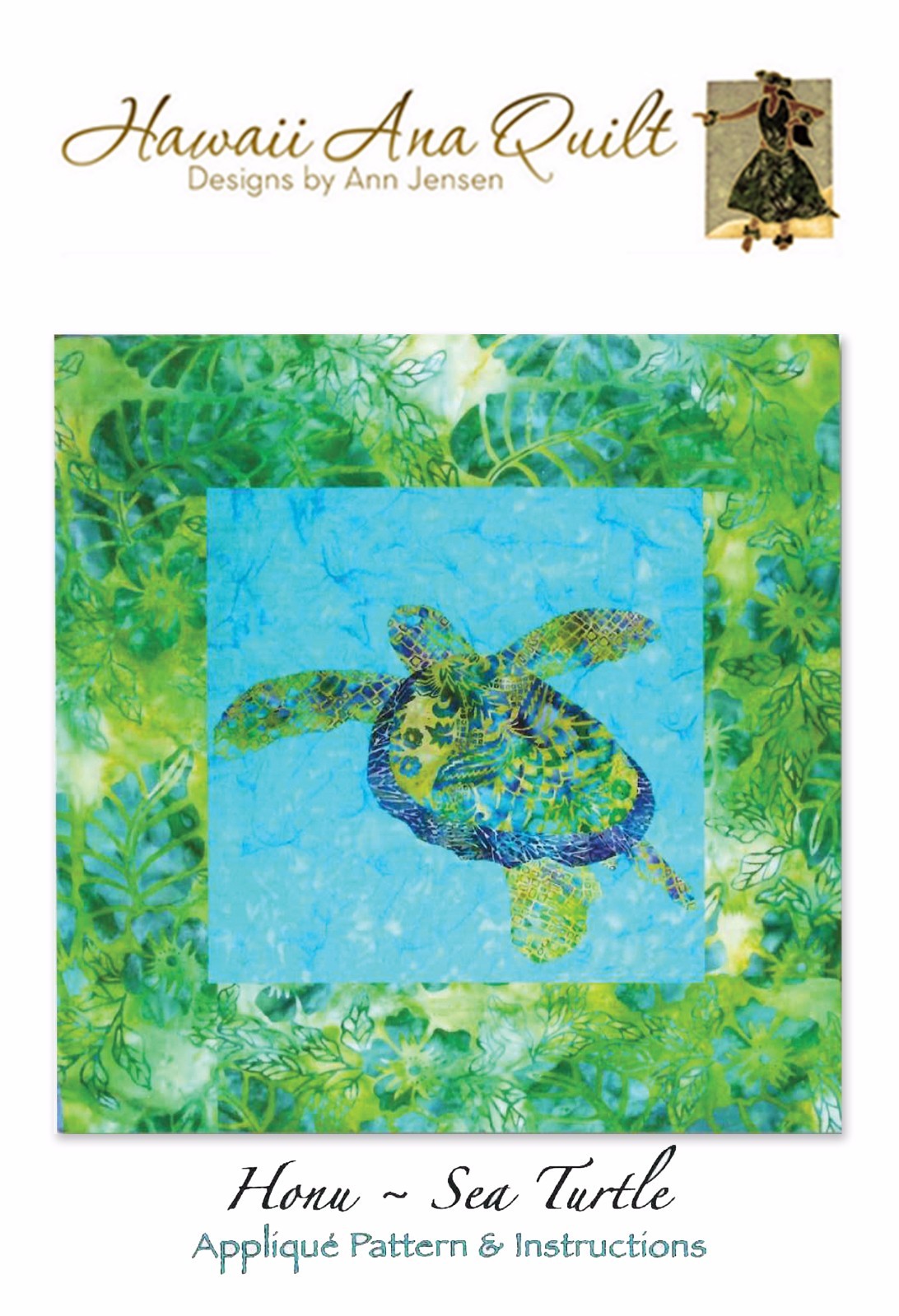 Tropical Hawaiian 16 Quilt Patterns Set~Raw Edge or Needle Turn Applique Pattern