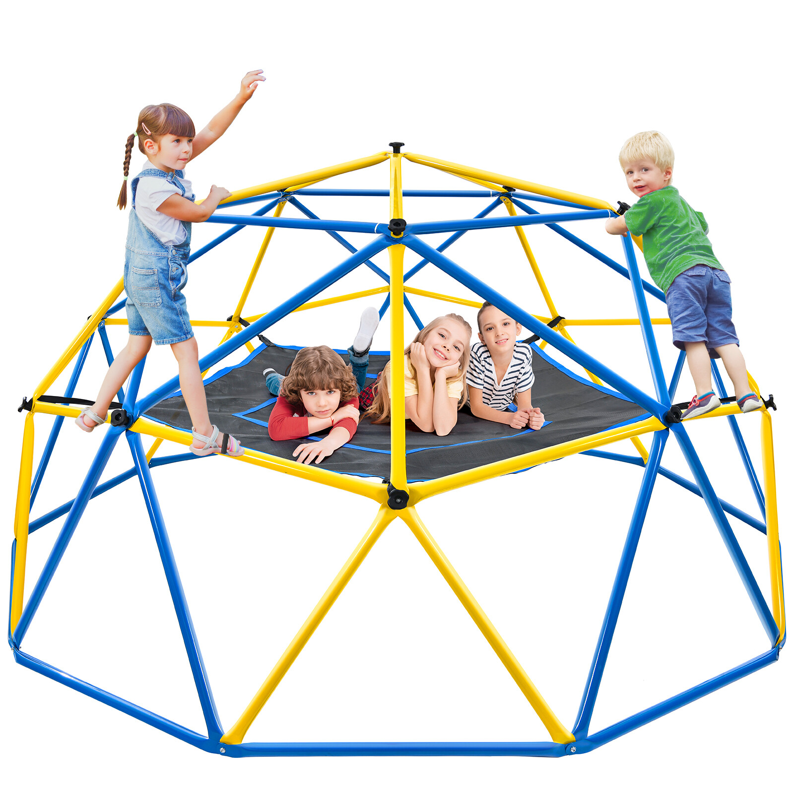 10ft Climbing Dome Monkey Bars Jungle Gym for Toddler with Hammock Climbing Toys