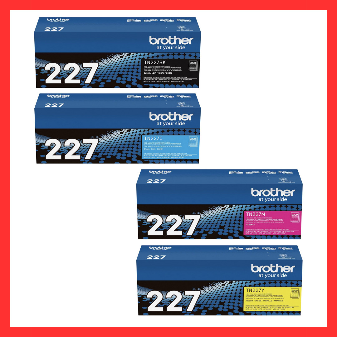Brother TN227 High Yield Toner Set - NEW!!! - MFC-L3770CDW HL-L3270CDW L3290CDW