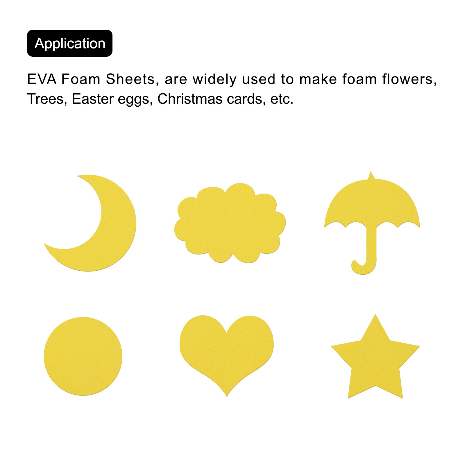 EVA Foam Sheets Lemon Yellow 19.7 Inch x 19.3 Inch 1mm Thick Crafts Sheets 5Pcs