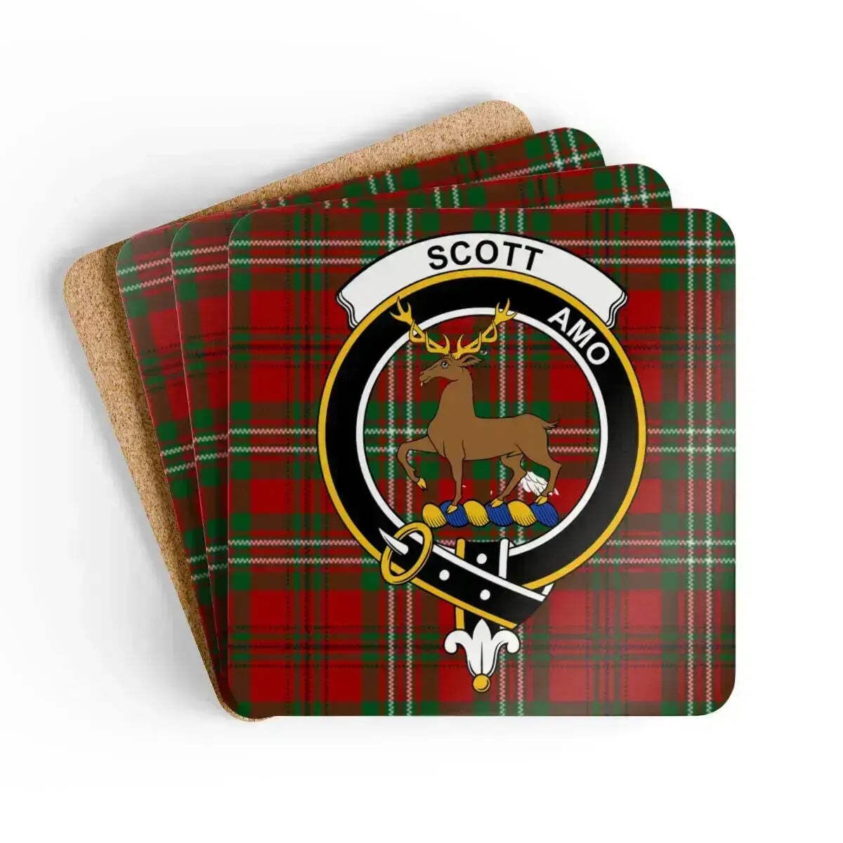 Clan Scott Crest Tartan Coaster Set – Scottish