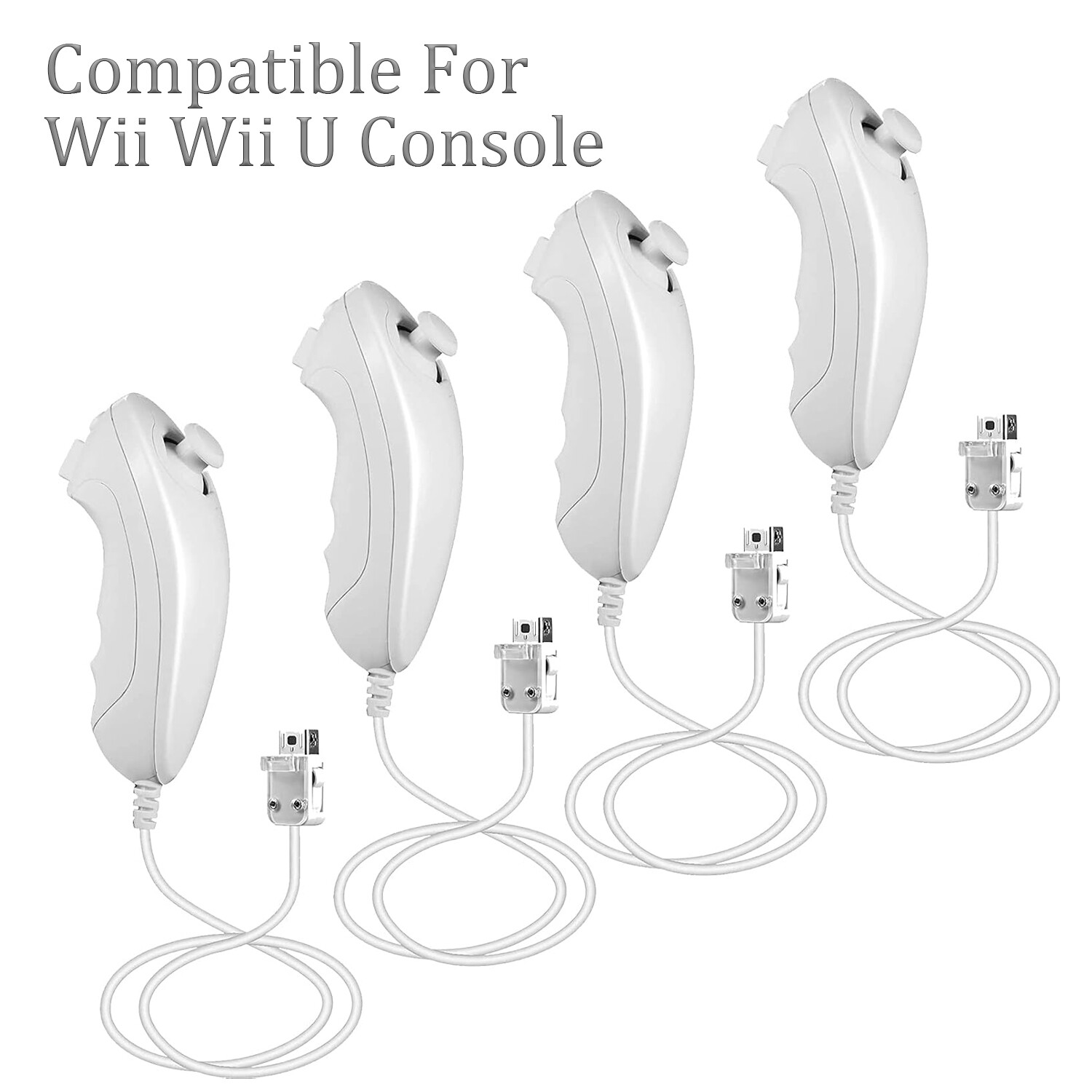 4Pack White Wii Nunchuck Joystick For Nintendo nunchucks For Nintendo Wii Wii U