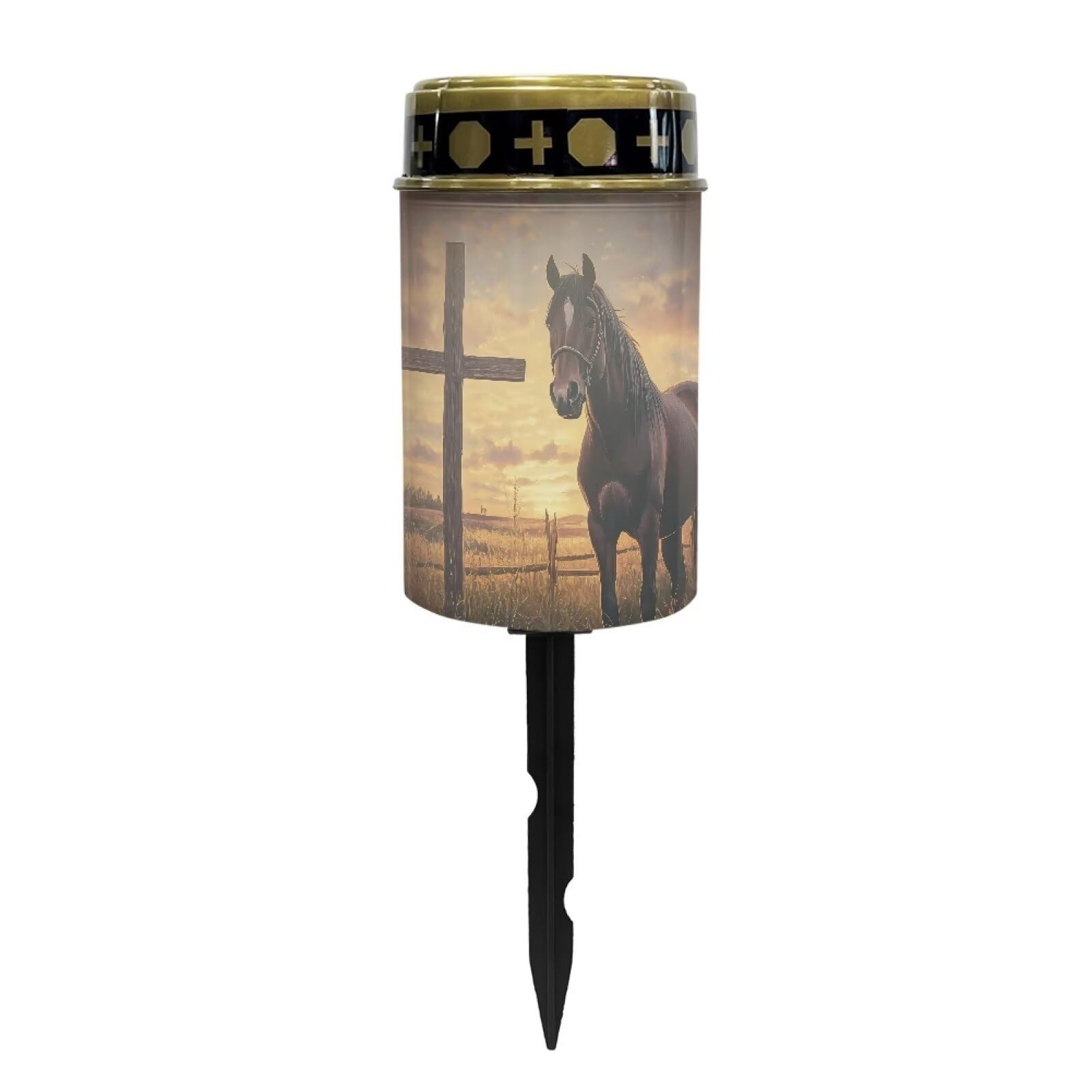 Cross Horse Solar Stake Lights Multipurpose Solar Pathway Lights Cemetery Dec...