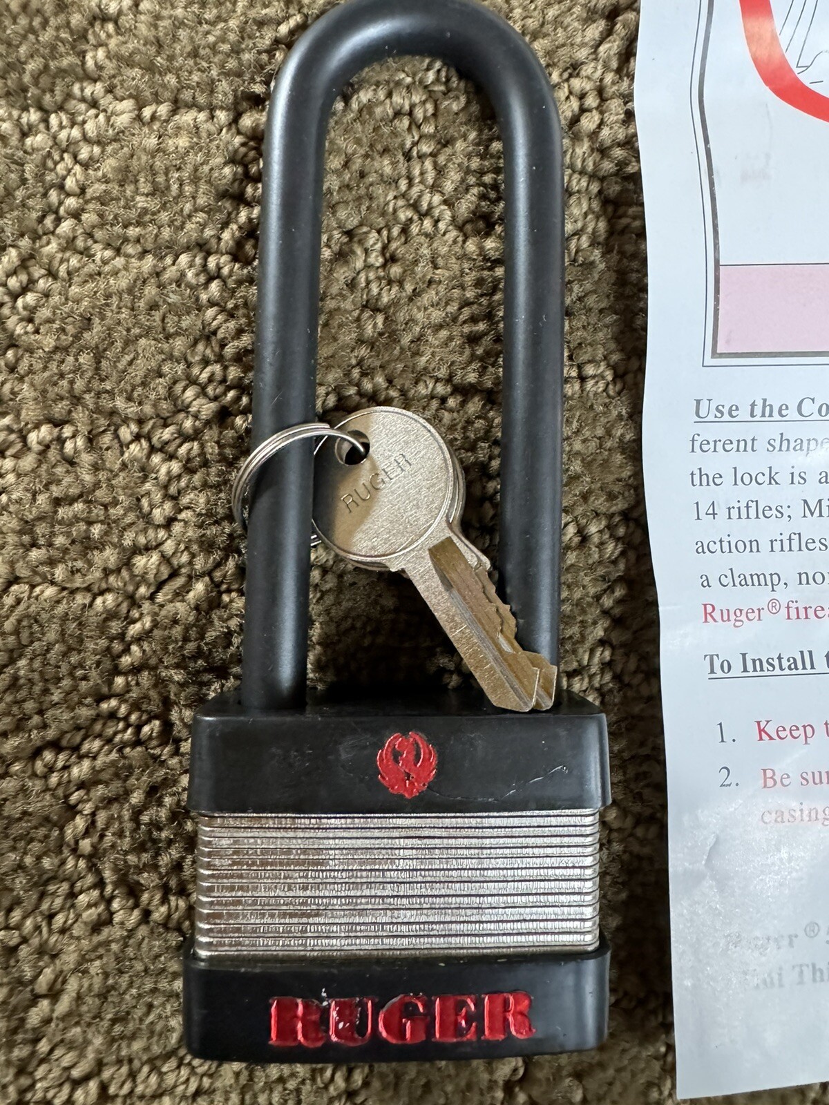 Ruger - Pad Lock- #5035- 2 Keys- Gun Lock - Brand New
