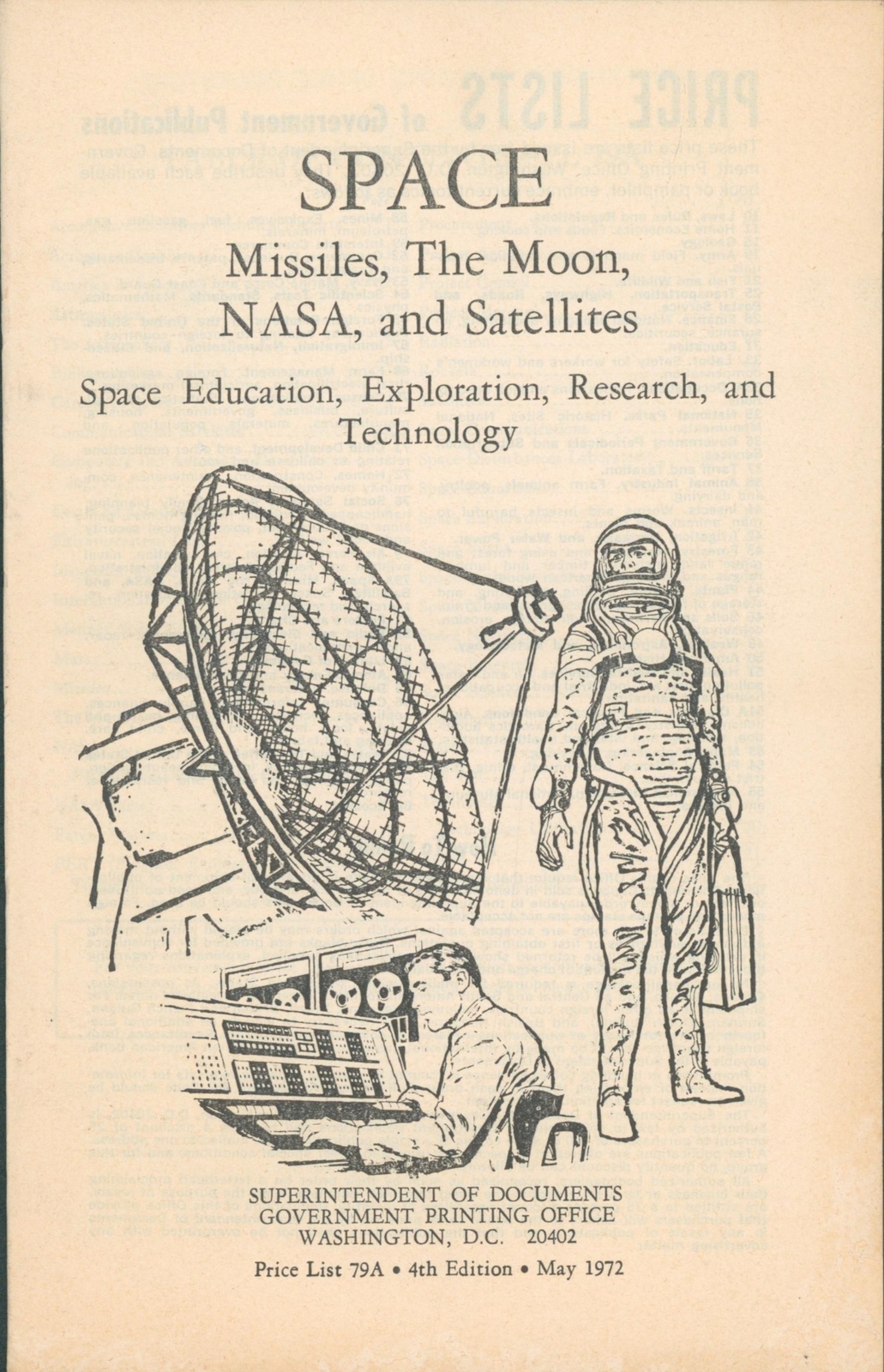 1972 Space Missiles Moon NASA Satellites Government Printing Office Book Apollo