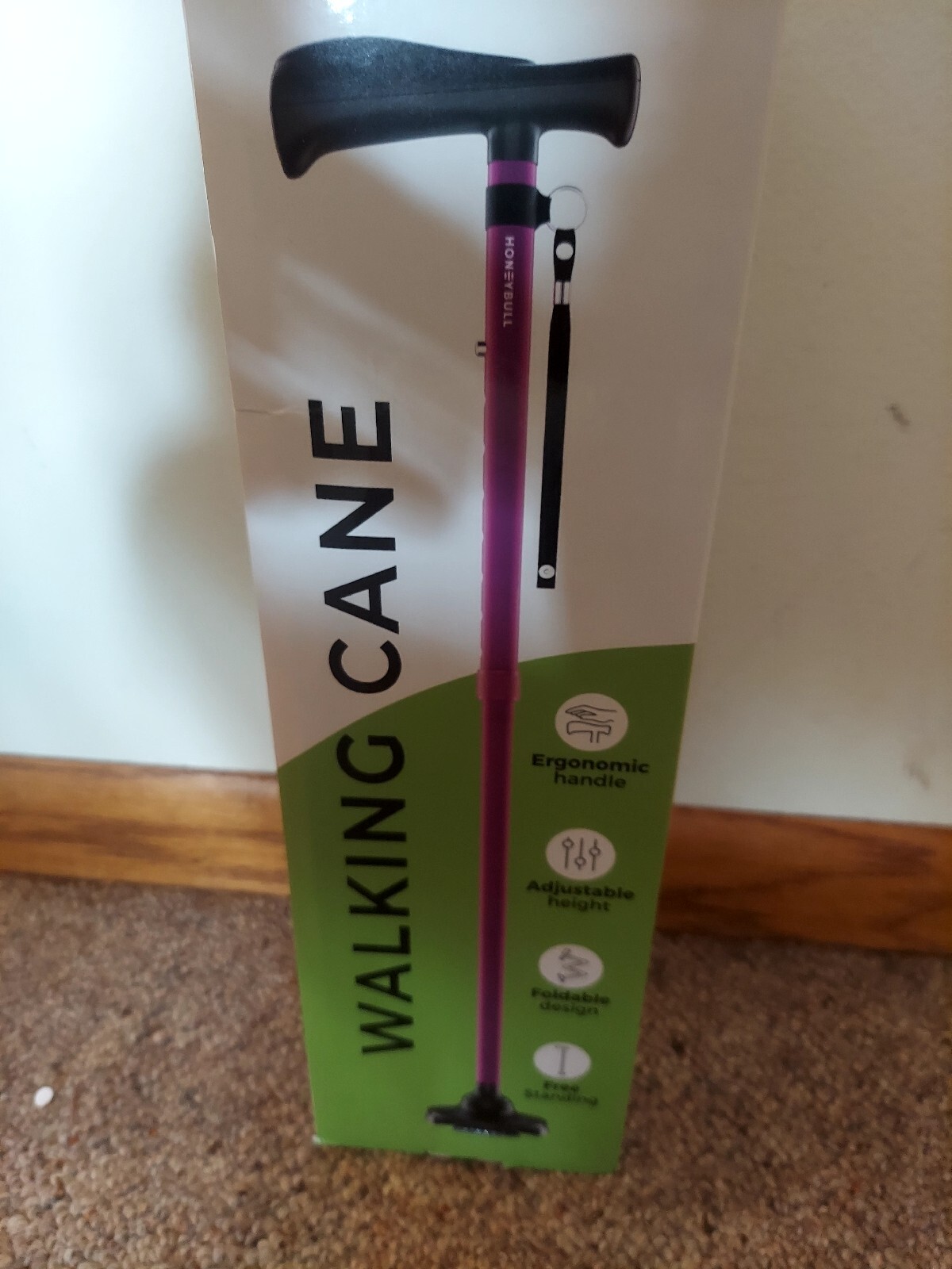 HONEYBULL Walking Cane for Men & Women | Free Standing Foldable Pivot Tip Pink