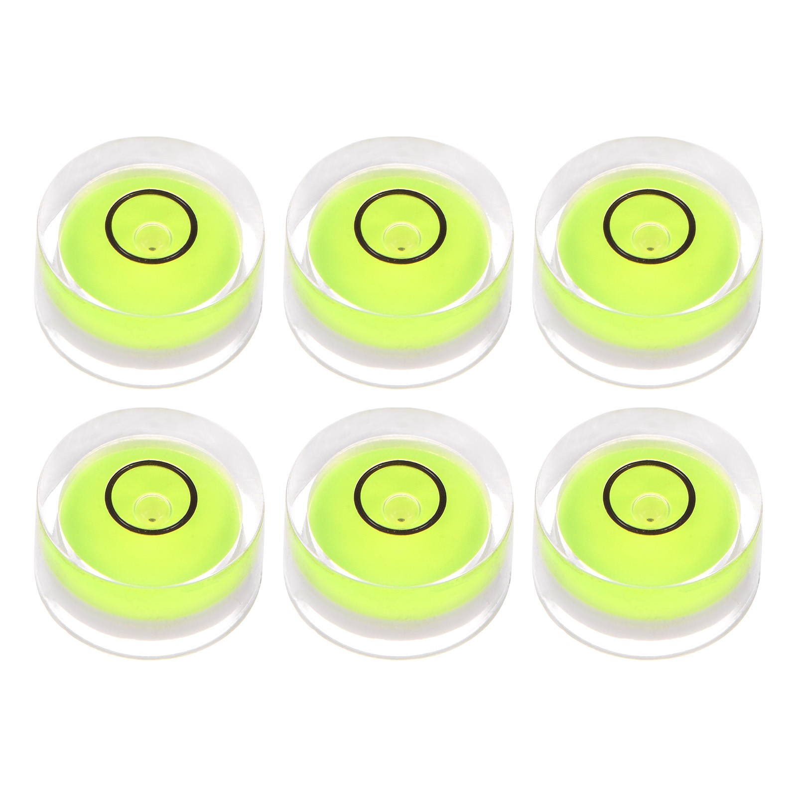 6pcs Round Bubble Level 15x8mm Mini Circular Bullseye Spirit Levels Green