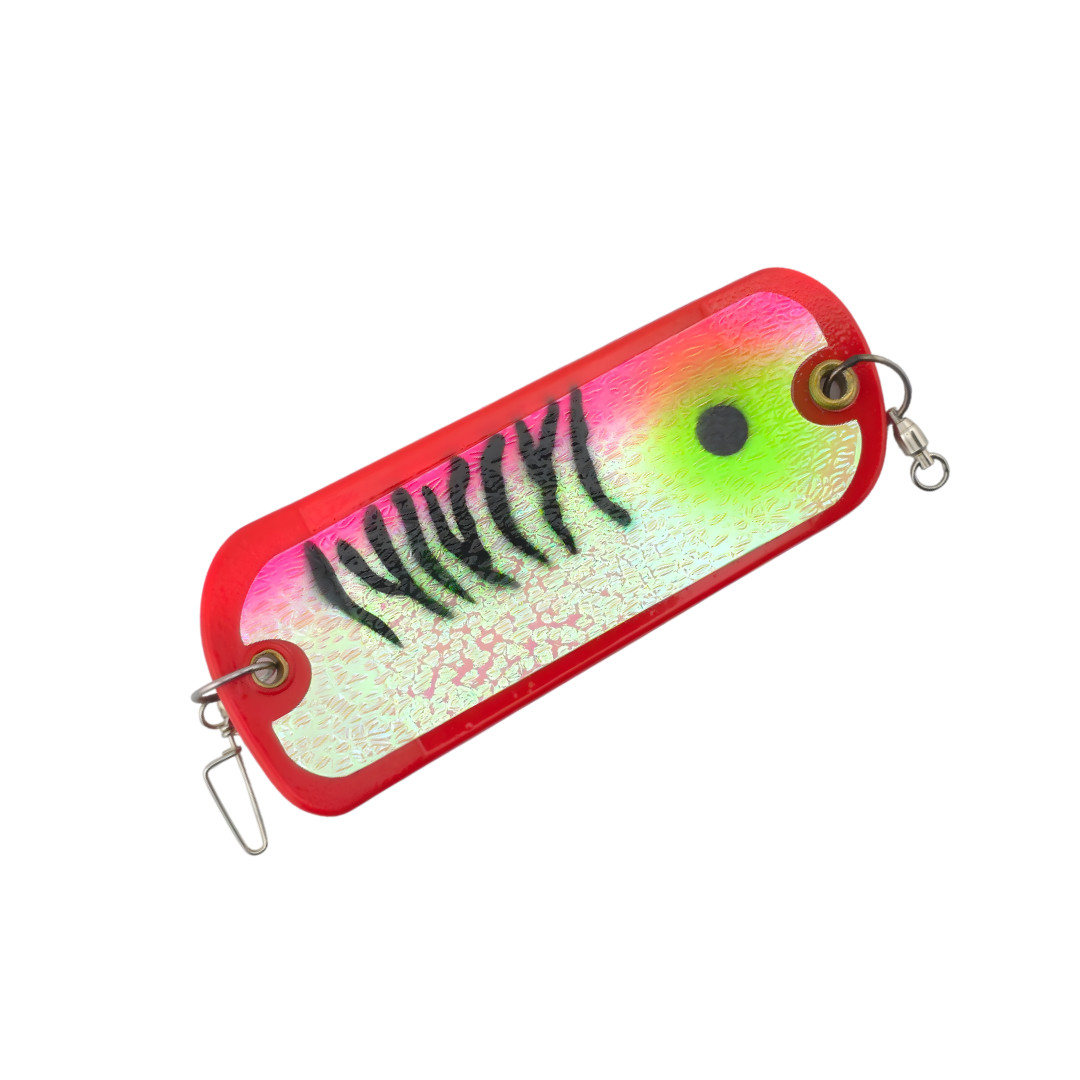 Custom Airbrushed 5.5" Flasher - Salmon / Trout / Trolling - Radioactive Tiger