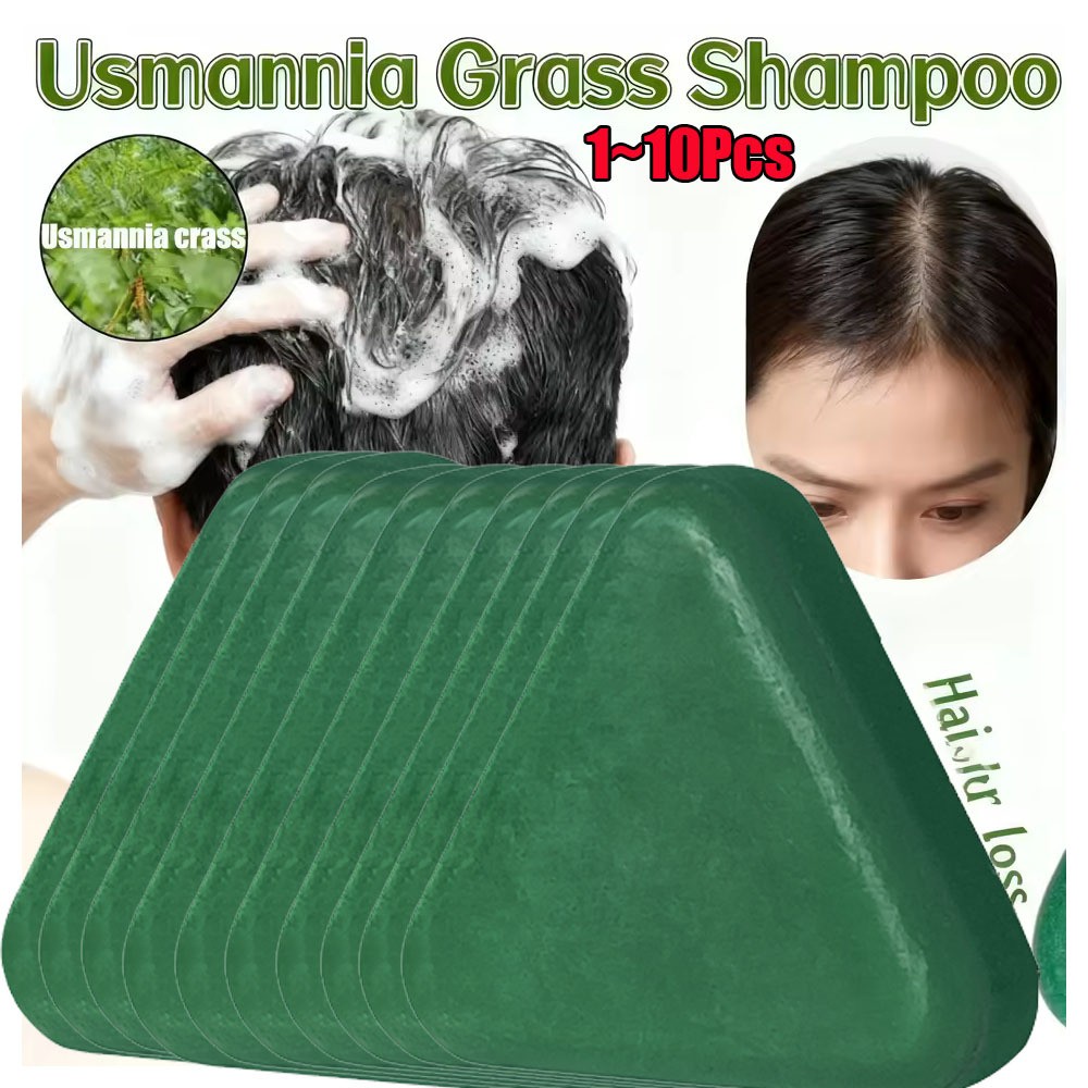 Triangle Shampoo Bar, Natural Seven Green Soap Shampoo, Usman-Grass Shampoo Bar