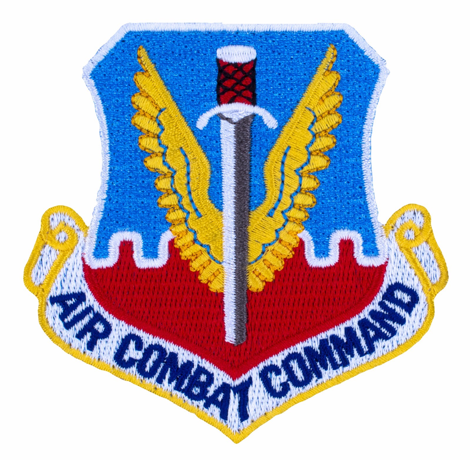 USAF Air Combat Command Shield w/ Hook (764) 3" x 3" Embroidered Patch 63561