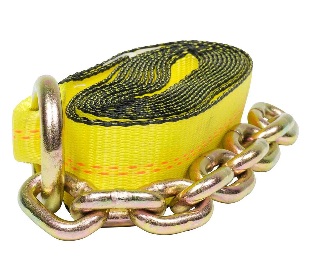 8PK 2"x18' Replacement Tie Down Strap w/Chain Extension for 8Point Tie Down Kits