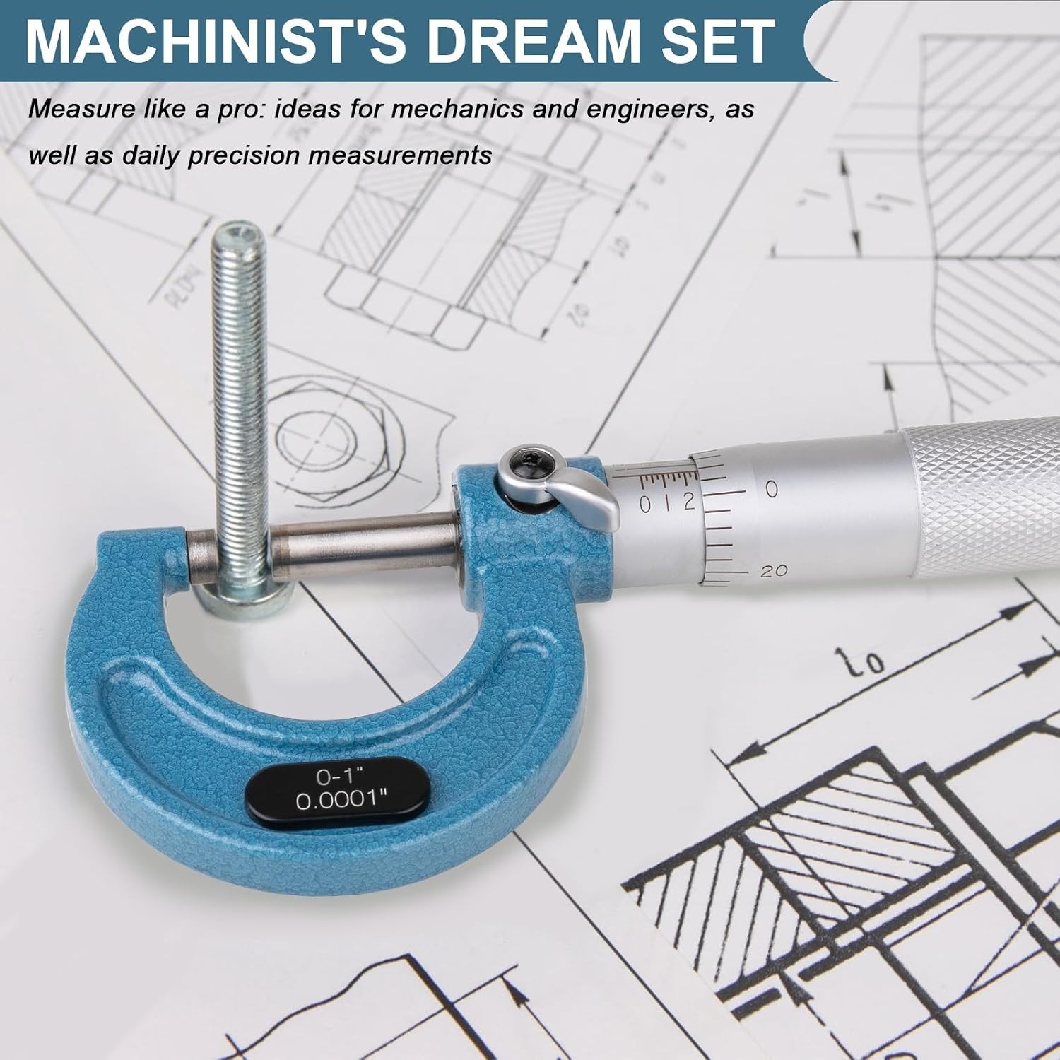 Durable 4-Piece Micrometer Set for Accurate Measurements in Various Applications