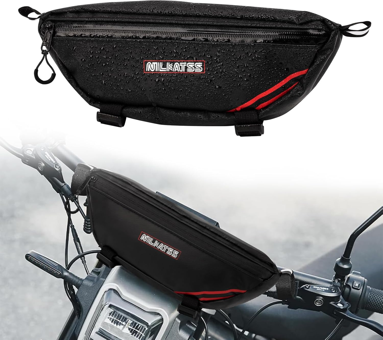Dirt Bike Handlebar Bag - Waterproof & Durable Motorbike Tool Bag, Fits Light Be