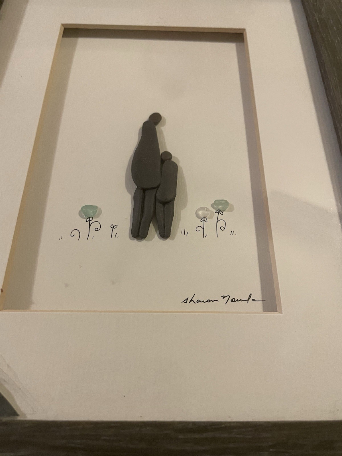 NWT New The Love of a Mother, Sharon Nowlan Pebble Art Gray