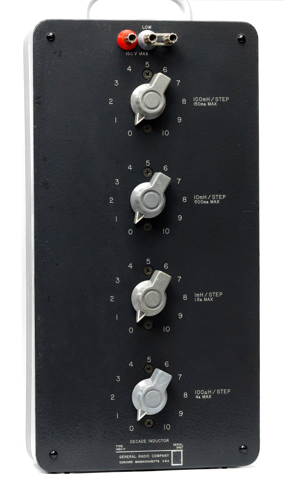 GR General Radio 1490-F 4-Dial Decade Inductor 100µH/step to 100mH/step 1490F