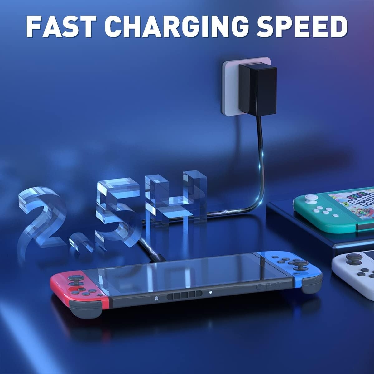 Replacement Charger for Nintendo Switch OLED/LITE - Works with TV Dock&Original