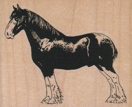 Work Horse 3 1/4 x 2 1/2" Rubber Stamp, Animal Stamp, Horse Stamp