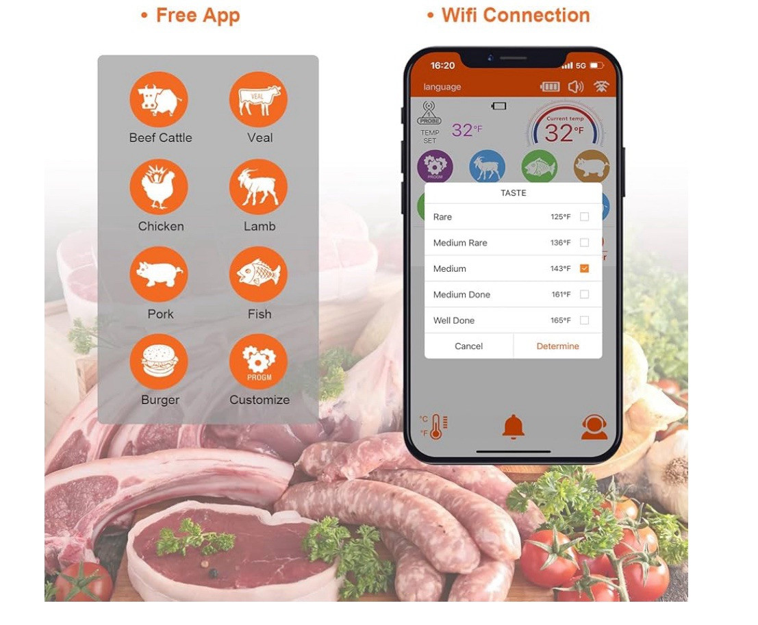 Wireless Meat Thermometer – 500Ft Remote