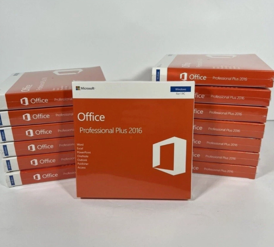 Microsoft Office Professional Plus 2016 for Windows PC Full Version Retail Box