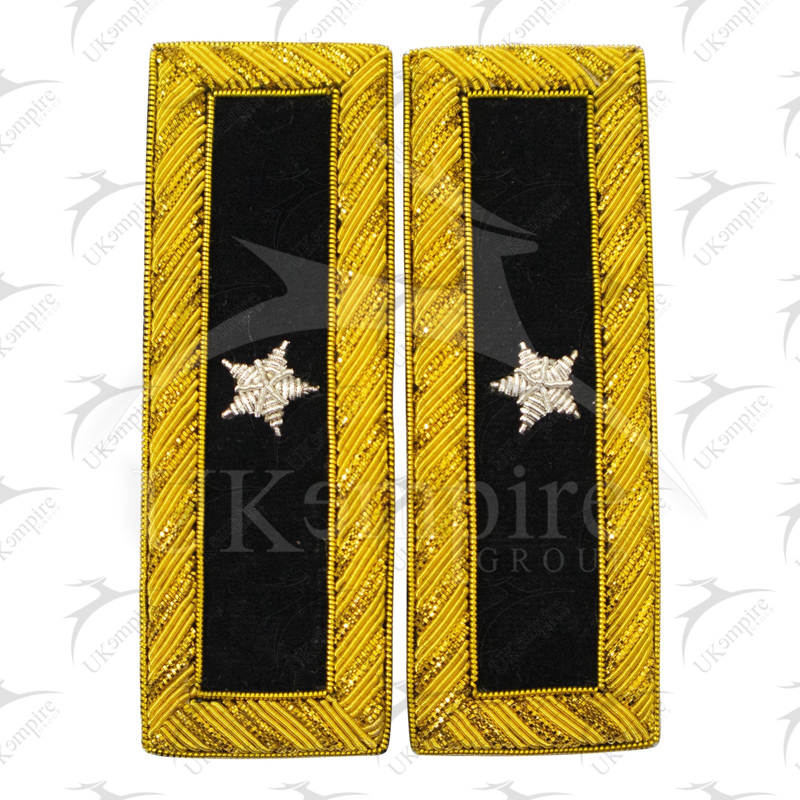 Civil War US Officer Shoulder Boards Brigadier General (One Star) Staff Black