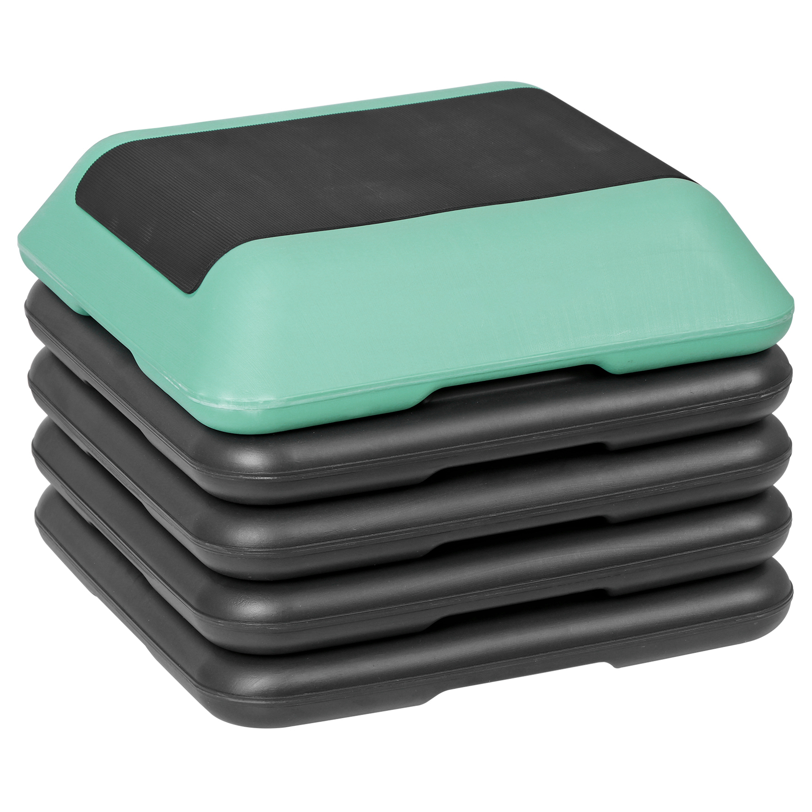 16" Adjustable Aerobic Stepper Exercise Workout Step Platform with 4 Riser Green