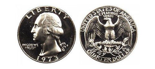 1973 S GEM BU PROOF WASHINGTON QUARTER BRILLIANT UNCIRCULATED PR/PF COIN #1210