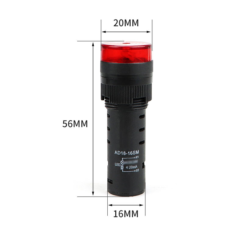 Pilot Light Red LED 16mm 22mm Indicator w Buzzer Warning Lamp Panel Mounting