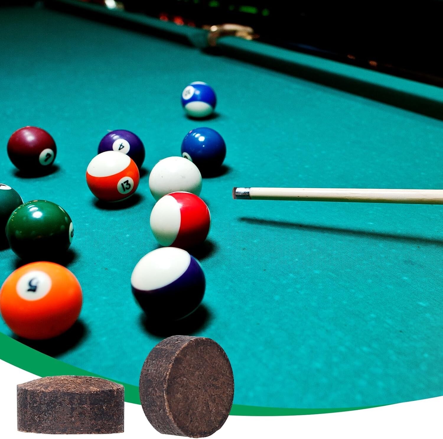 20-Pack Billiard Pool Cue Tips Replacement Kit - Brown Leather