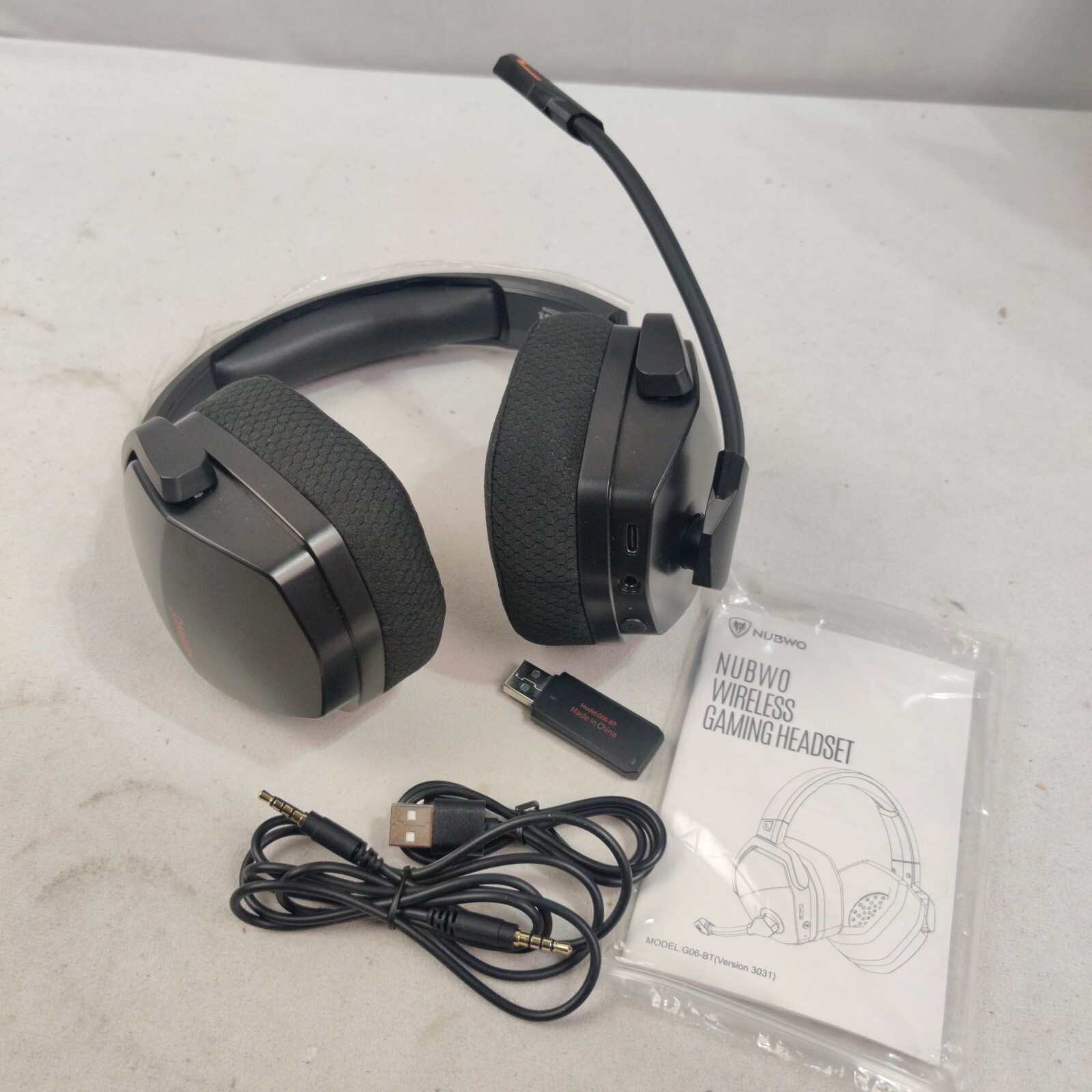Nubwo G06-BT Black Orange Wireless Over Ear Gaming Headset With Microphone New