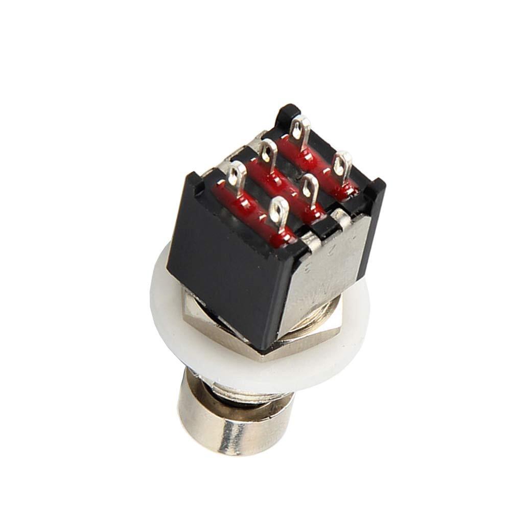 5Pcs DPDT Latching ON/ON Foot Switch Guitar Effects Pedal Stomp Box 6pin